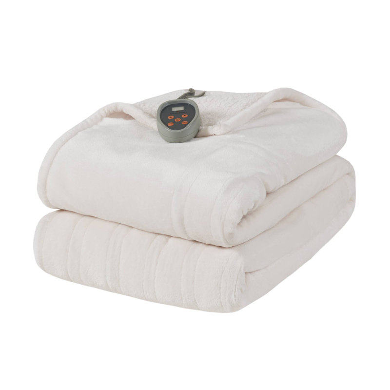 Twin Ivory Knitted Reversible Heated Blanket