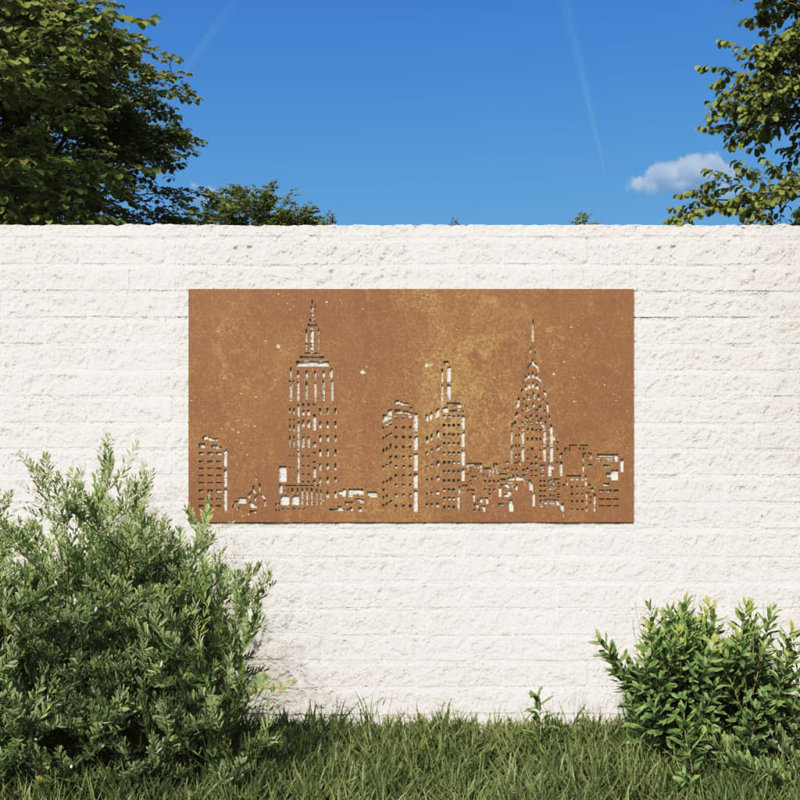 La décoration murale de jardin vidaXL commence à l'argent, rouille au fil du temps