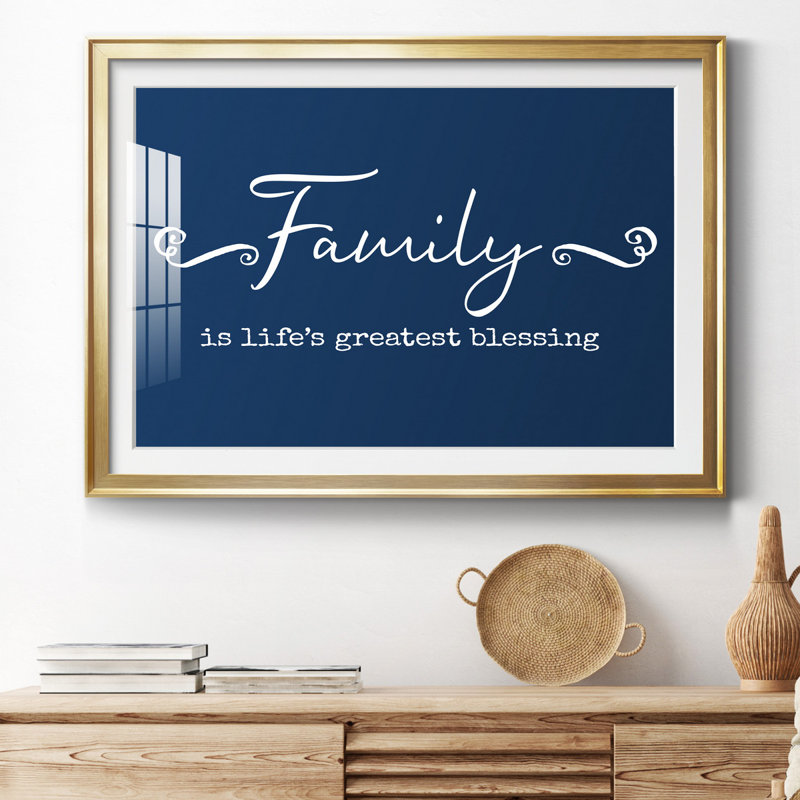 " Family Greatest Blessing ", Gold Framed Paper, 22.5" H x 30.5" W x 1.5" D, White Mat