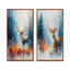 Ensemble de 2 pièces d'art mural orange avec renne de Noël I - Christmas Santa Deer-246914063-246914110