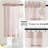  Sheer Linen Kitchen Curtains, Striped Print Farmhouse Decor Cafe Curtains, Boho Drapes with Rod Pocket for Living Room Bathroom, 2 Panels-59006798-59006795