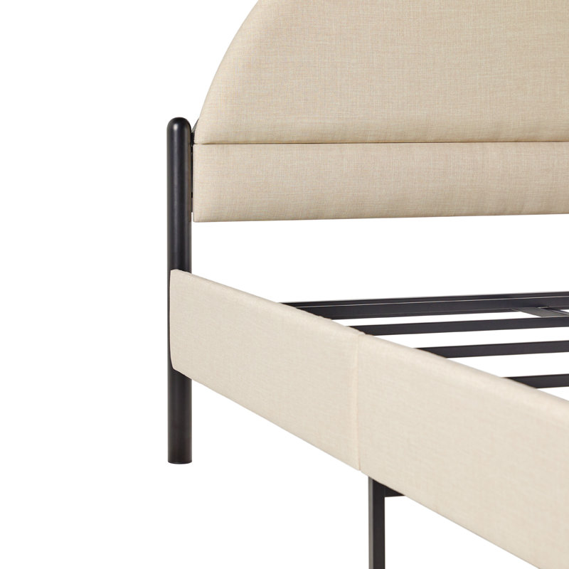 Liann Upholstered Queen Platform Bed, Oatmeal