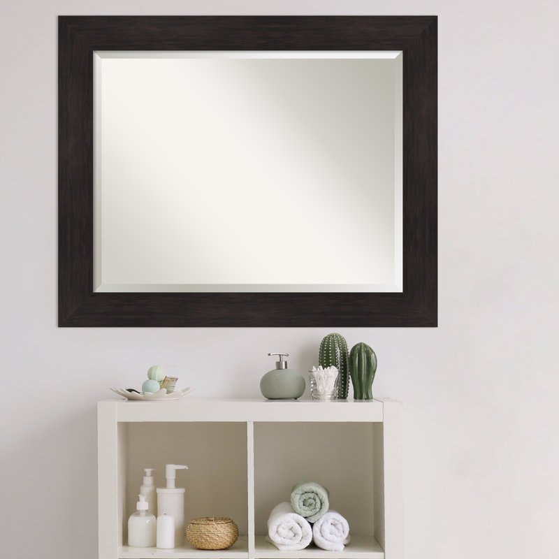 Jibril Brushed Nickel Beveled Bathroom / Vanity Mirror, 27" x 33"