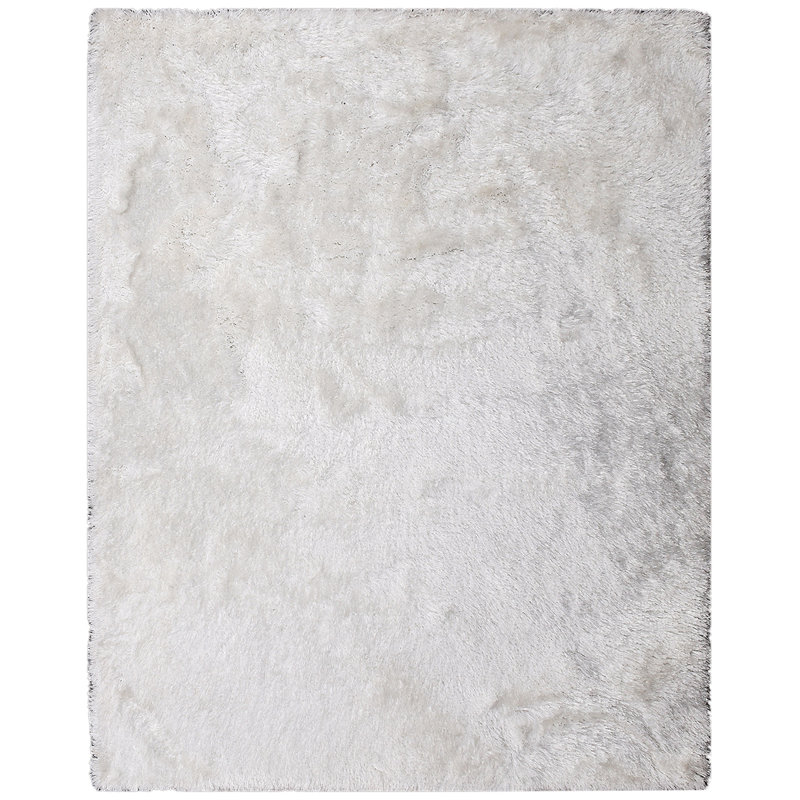 Tapis blanc de haute qualité noué à la main, Rectangle 5 pi x 8 pi