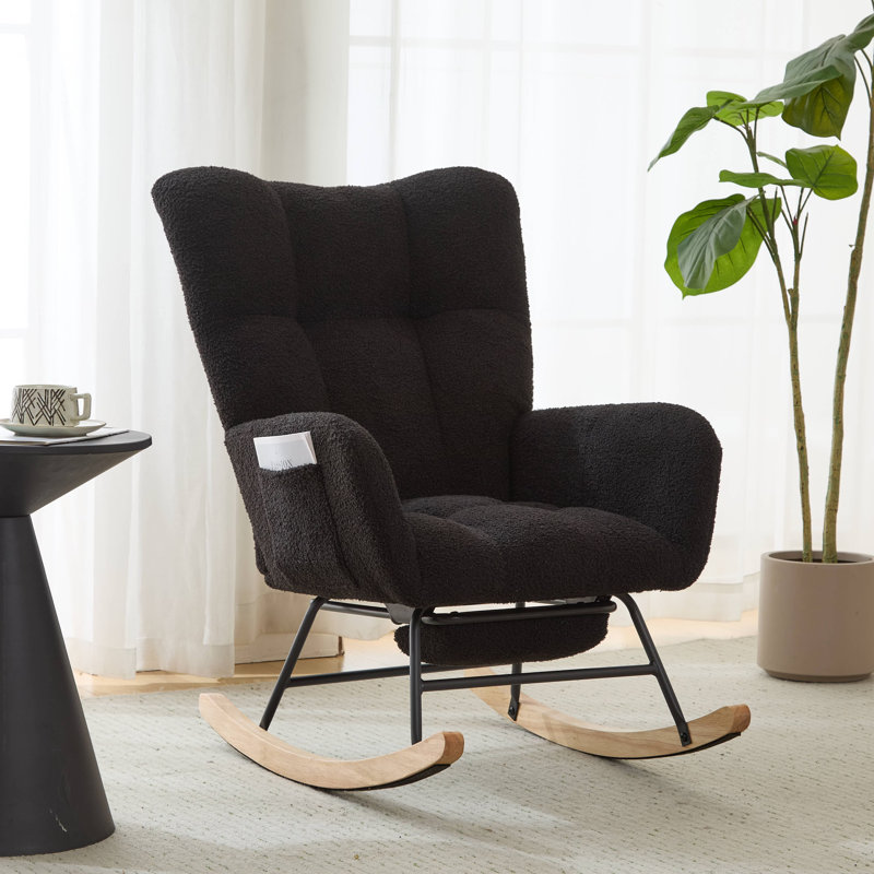 Chaise berçante Teddy, Noir