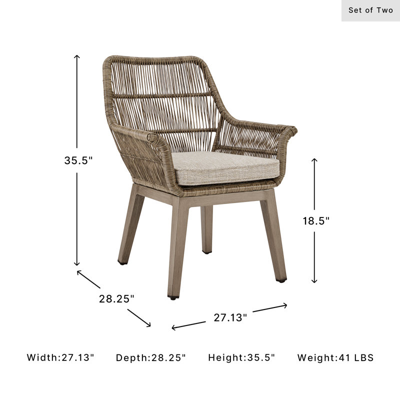 Fauteuil de terrasse avec coussin Brewer