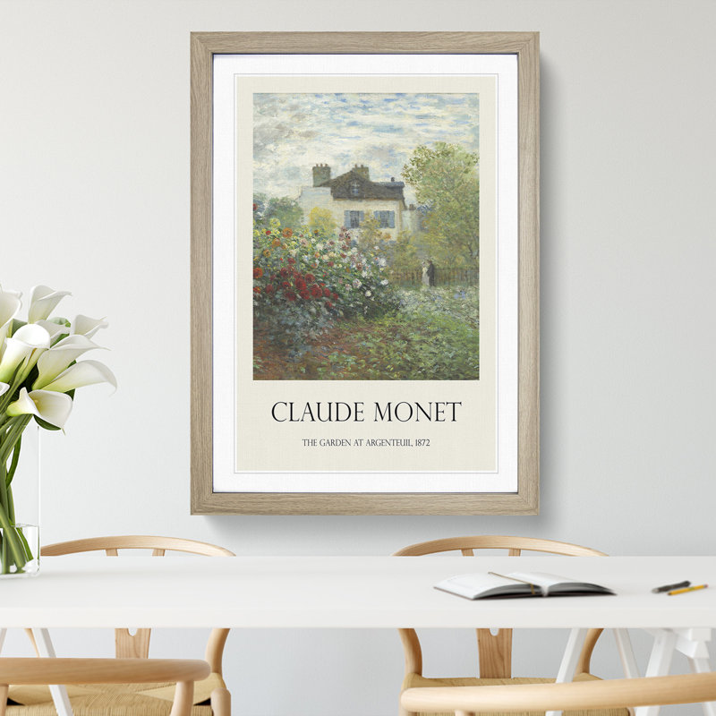 Garden In Argenteuil by Claude Monet - Single Picture Frame Print, 48cm H x 36cm W x 2cm D, Oak Framed