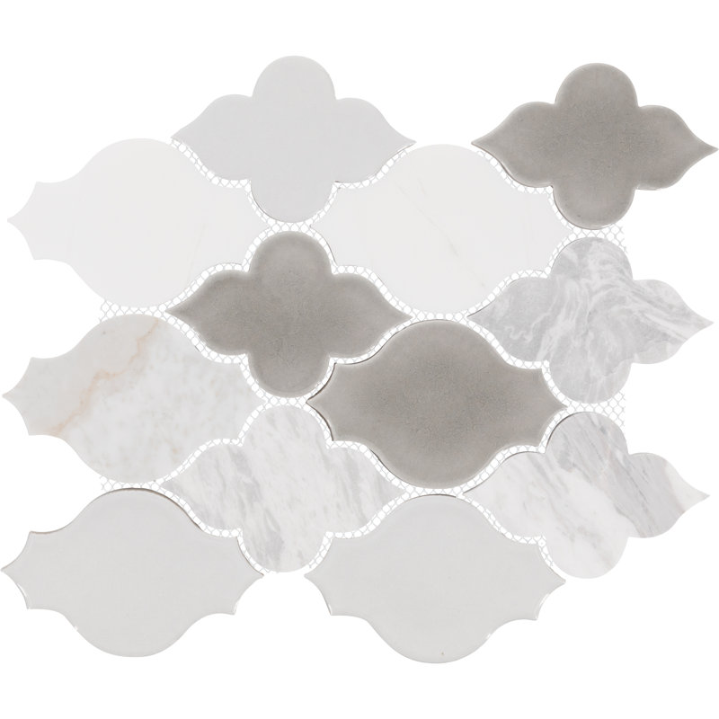 Daltile Raine Natural Stone Arabesque Blend Mosaic Wall Tile (10 PC Per Carton) (7.38 SQFT Per Carton)