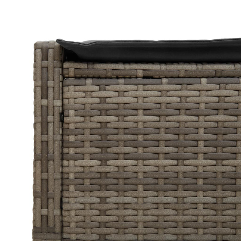 Patio Double Sun Lounger, Gray, Black