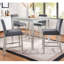 Ensemble de table 5 pièces à hauteur de comptoir, ensemble de table de cuisine en bois avec table carrée et 4 chaises rembourrées, ensemble de table de salle à manger à hauteur de comptoir avec décoration en cristal et ensemble de chaises