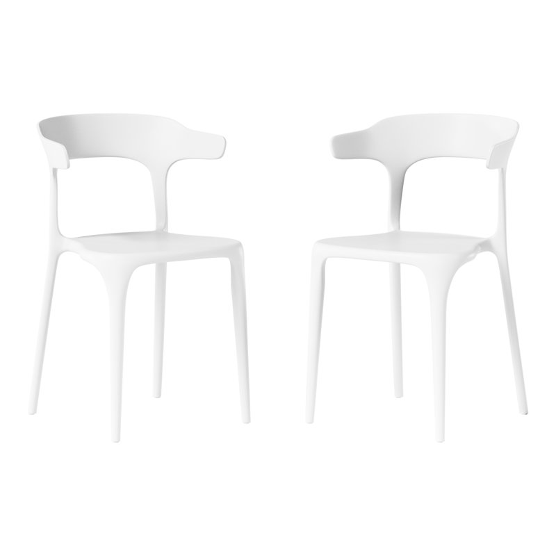 Outdoor Stacking Dining Side Chair, White