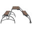 Izobella Walnut Finish Black Metal Outdoor Convertible Table/Bench
