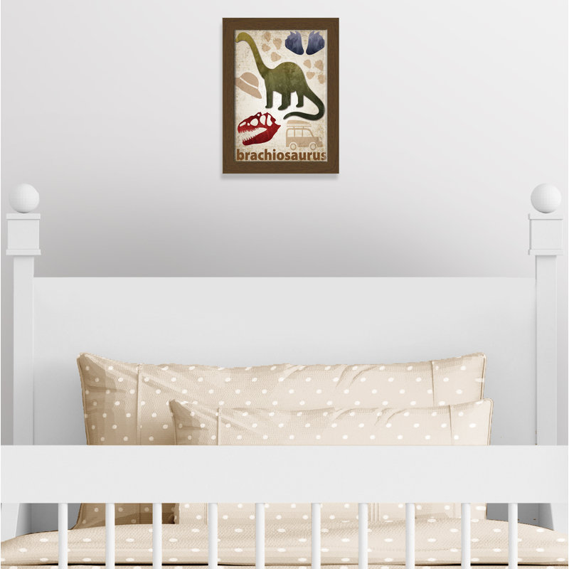 Adhésif décoratif dinosaures-03 ', H 16 po x l 12 po x P 0,625 po, Encadré plat noyer