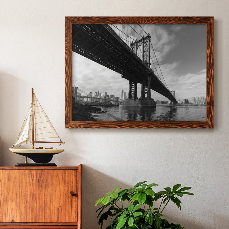 Manhattan Bridge, reproduction d'art sur toile, Érable, H 14 po x l 20 po x P 1,5 po