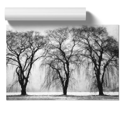 Three Trees at Winter Painting - Frameless Print