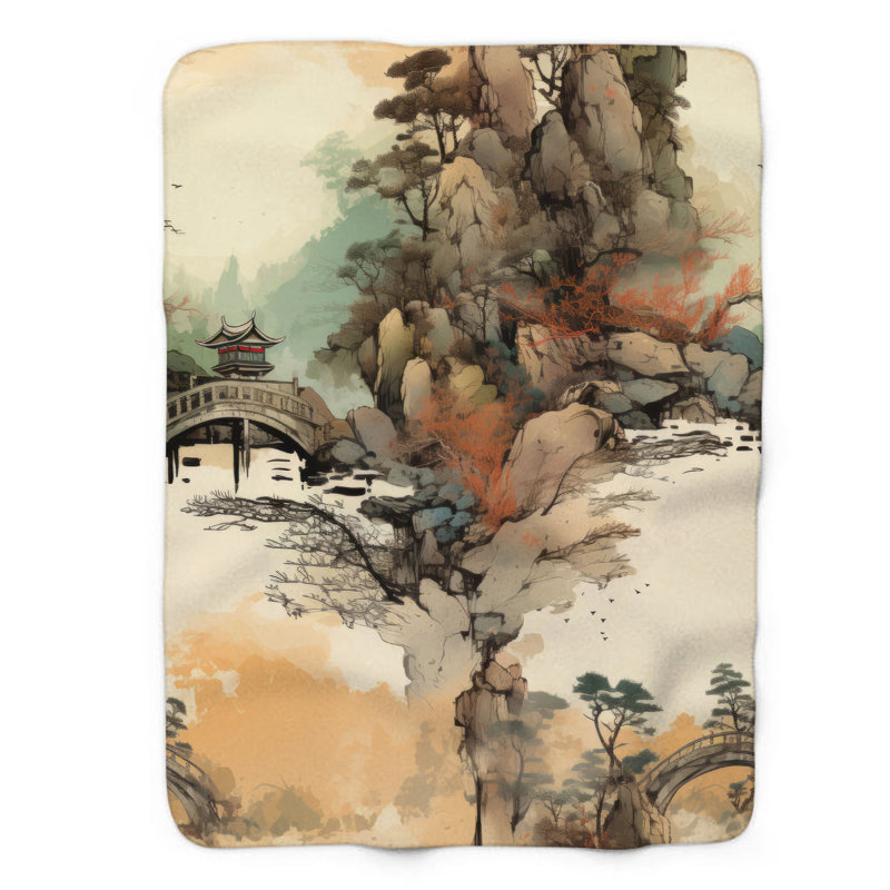 Forest Shrine - couverture de qualité supérieure 1 pièce, Grand lit