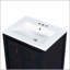 Petit meuble-lavabo de style rétro 24 po x 18 po x 34 po avec lavabo en céramique et portes à fermeture douce, parfait pour les espaces compacts