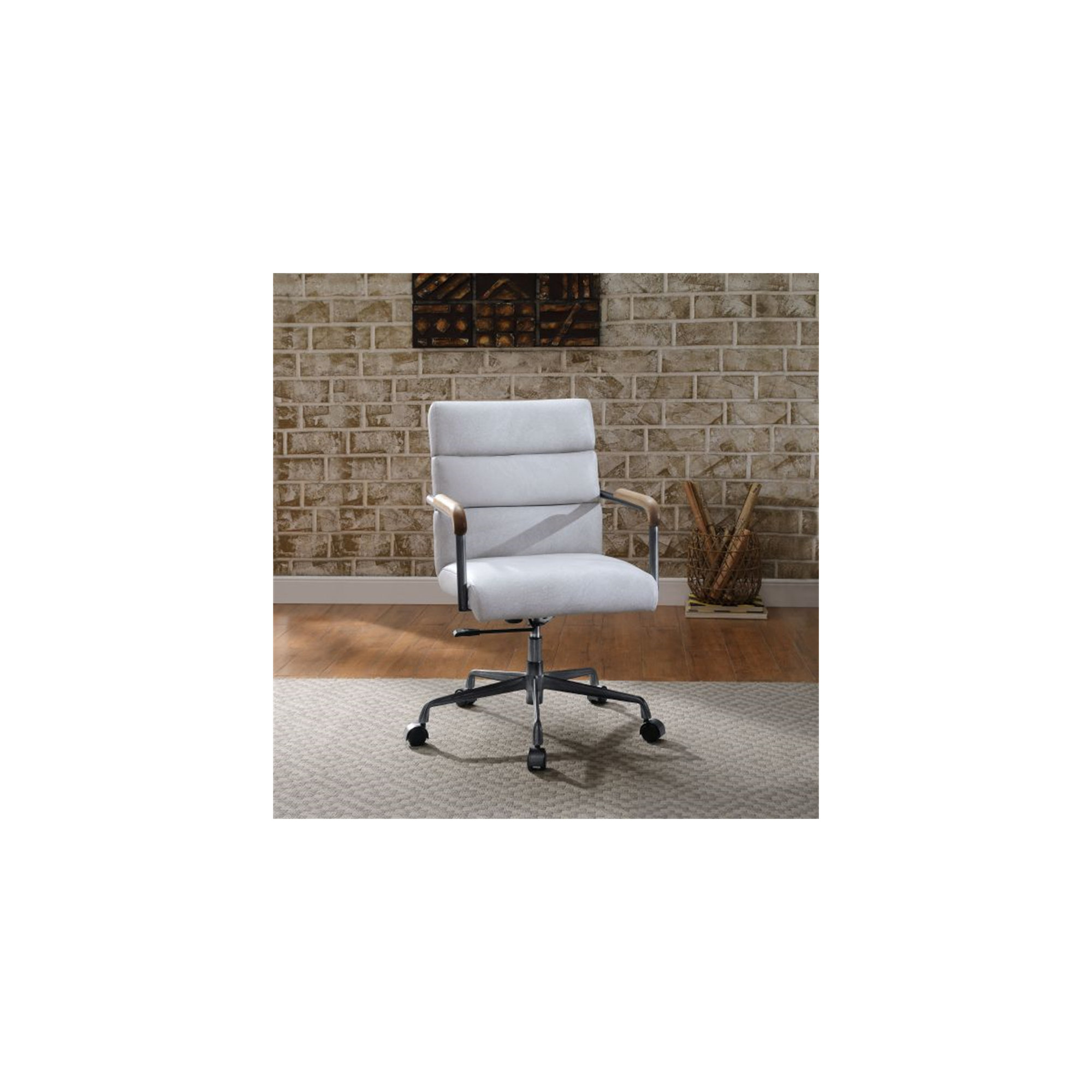 Springtown Swivel Office Chair, Vintage White
