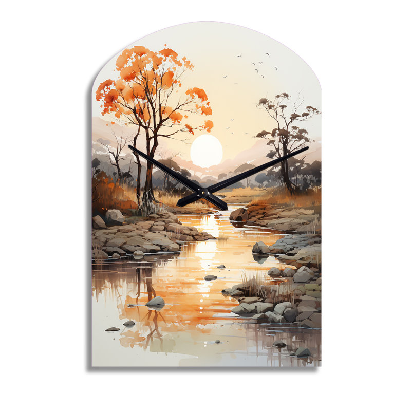 Horloge murale orange et orange, Moyenne