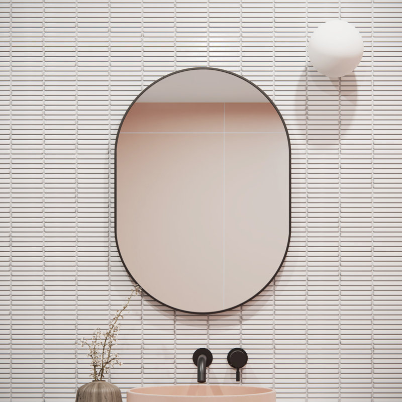 Inara Pill Mirror, Black, 28" x 20"