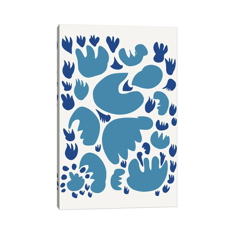 Blue Cuts Out Abstract by Emmanuel Signorino - Wrapped Canvas Print, 20.32 cm H x 30.48 cm W