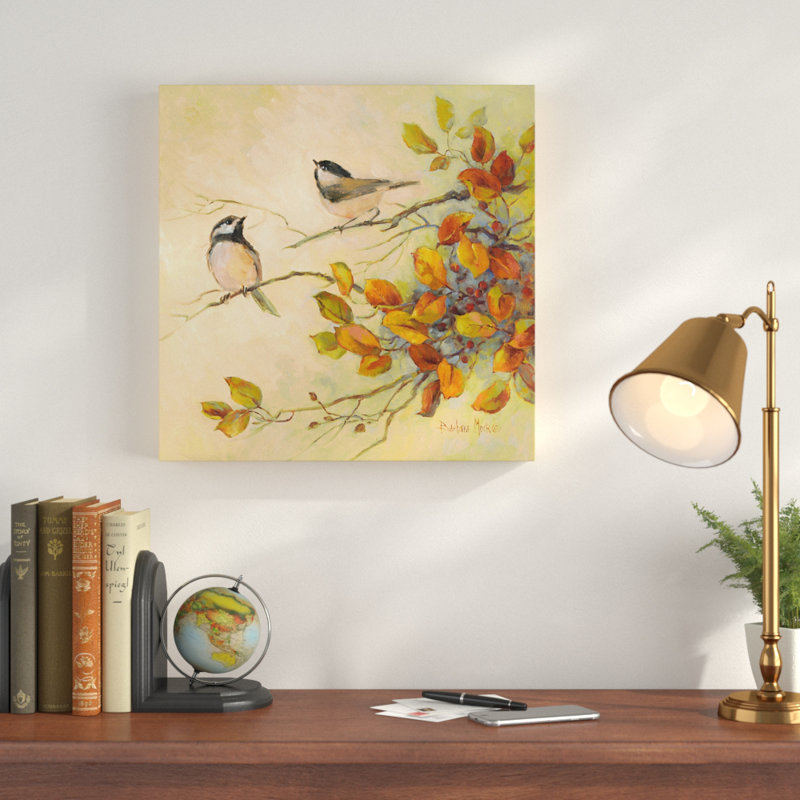 «Birds of Autumn» par Barbara Mock, reproduction sur toile, H 14 po x l 14 po x P 2 po