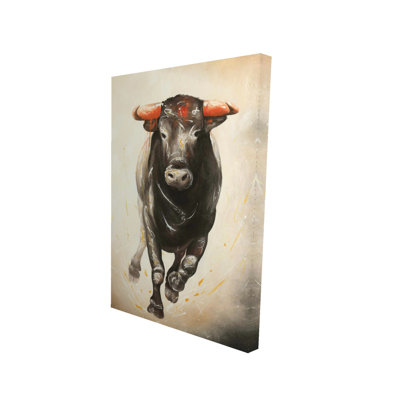 Bull Running - Farm Animals Western Canvas for Home Decor