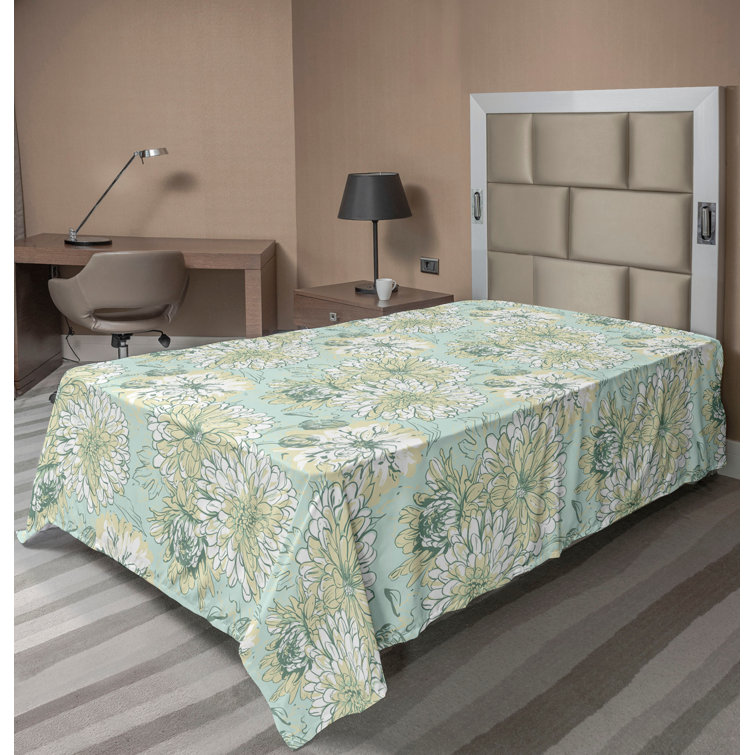 Ambesonne, drap plat floral pivoines, art botanique printanier
