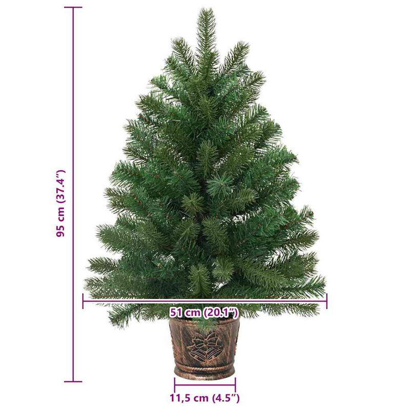 Artificial Christmas Tree with 150 LEDs Green PE and PVC, 90cm H