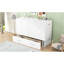 Grand lit blanc pour grand lit avec tiroir et tablette fonctionnelle, grand assemblage