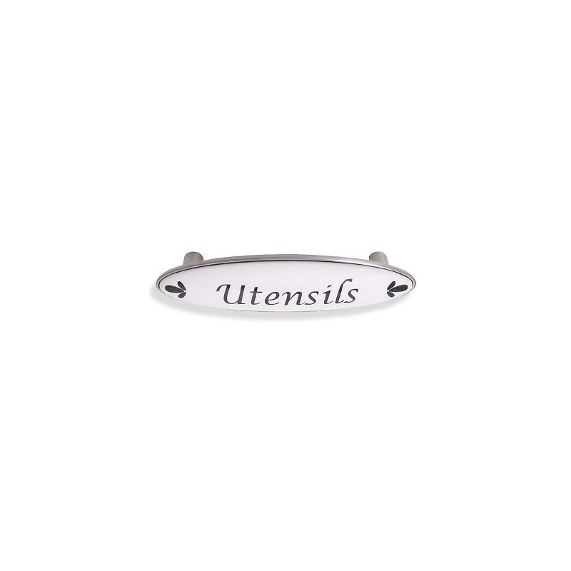 3" Utensils Drawer Pull, White