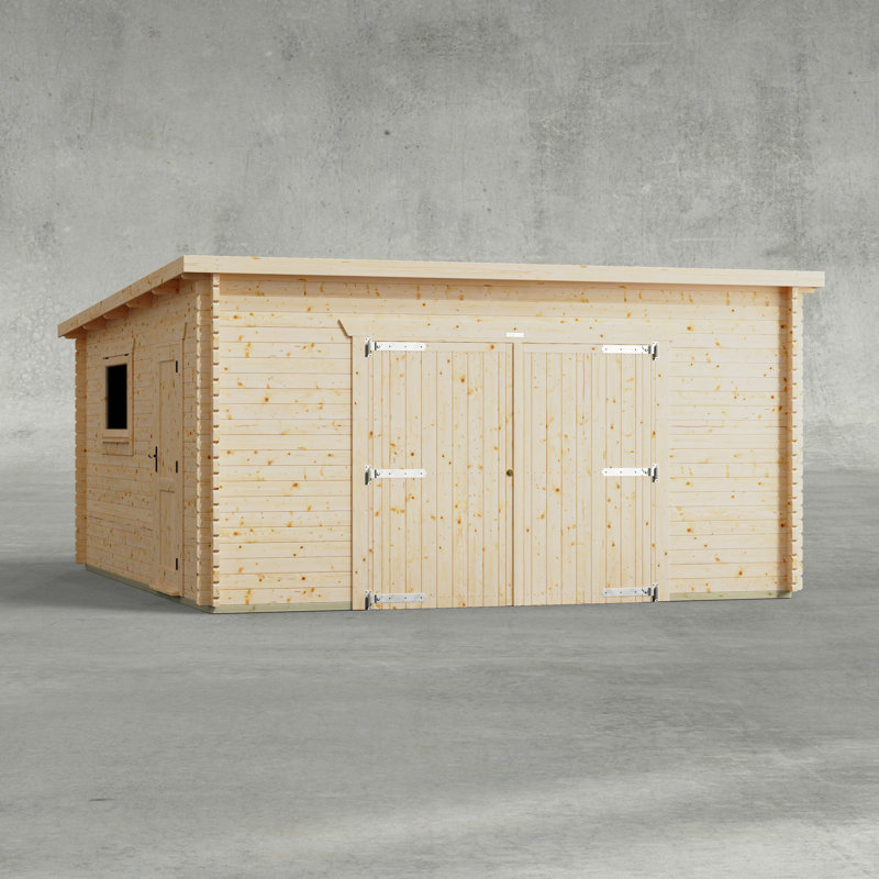 Powersheds 16 x 18ft Pent Garage Log Cabin - 44mm