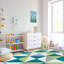 Tapis bleu / vert / gris touffeté à motif géométrique-66829624