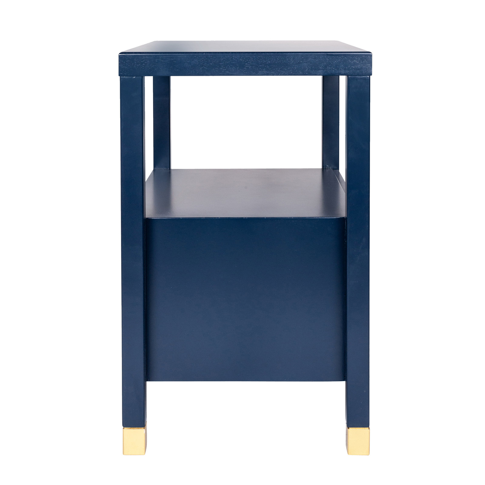 Francisca 2 - Drawer Solid Wood Nightstand, Navy Blue