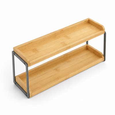 Étagère de cuisine de 30 po de large pour cuisinière, étagère à épices en bambou magnétique pour le rangement et l'organisation de la cuisine à domicile, s'adapte au dessus plat seulement, 2 niveaux