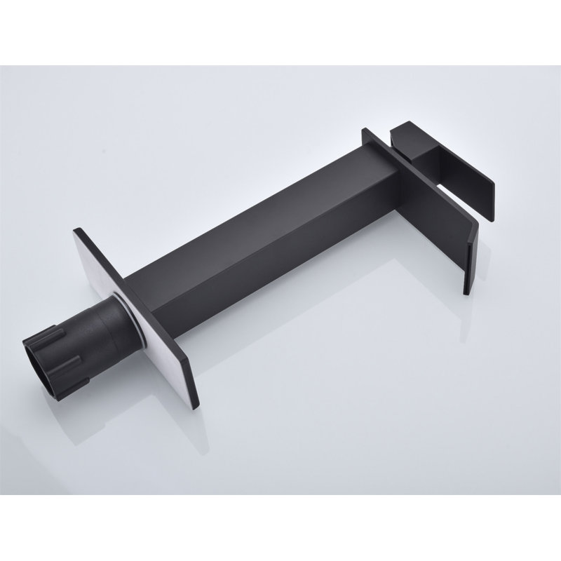 Robinet de lavabo de salle de bain à poignée simple avec bonde escamotable Waterfall, Noir mat