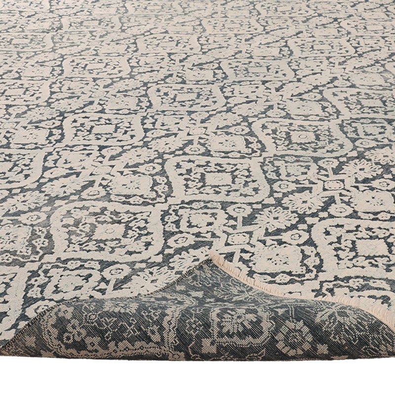 Blue Transitional Wool Silk Blend Rug - 10'1" x 14'1"