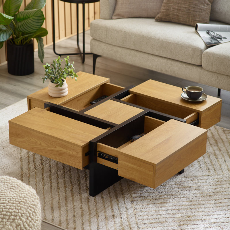 Solid Coffee Table with Storage