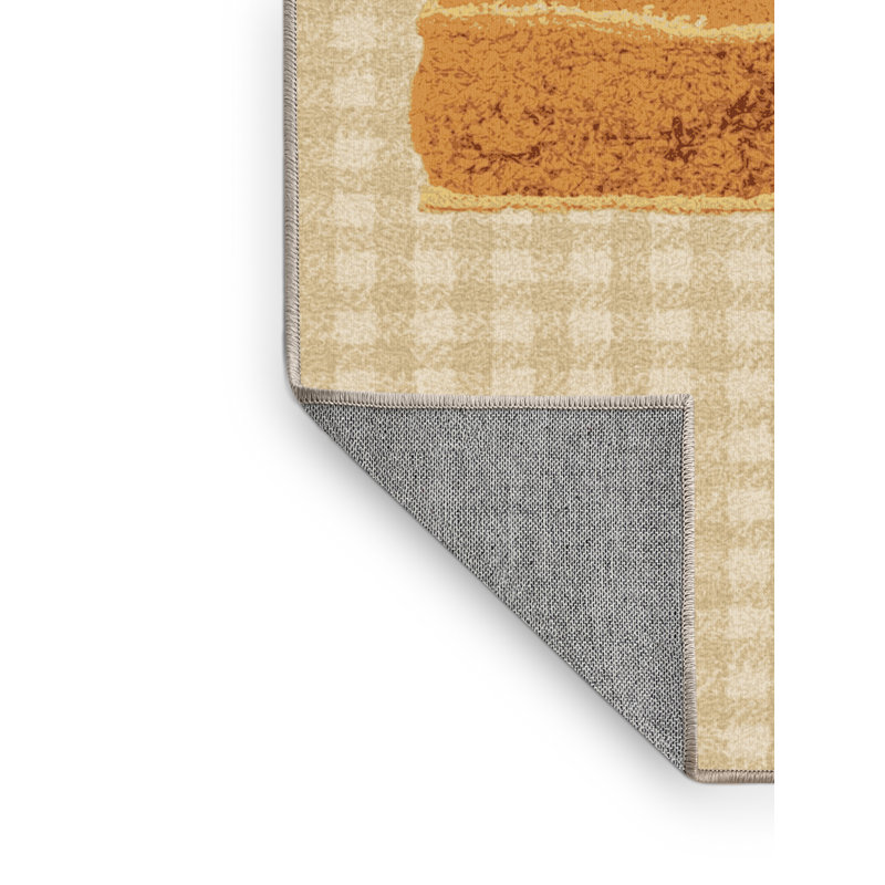 Machine Washable Ahart Thanksgiving Modern & Contemporary Abstract Rug in Brown – Beige Binding, 2x4