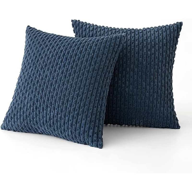 Cozy Throw Pillow Cover 2pcs, Square 24", Green