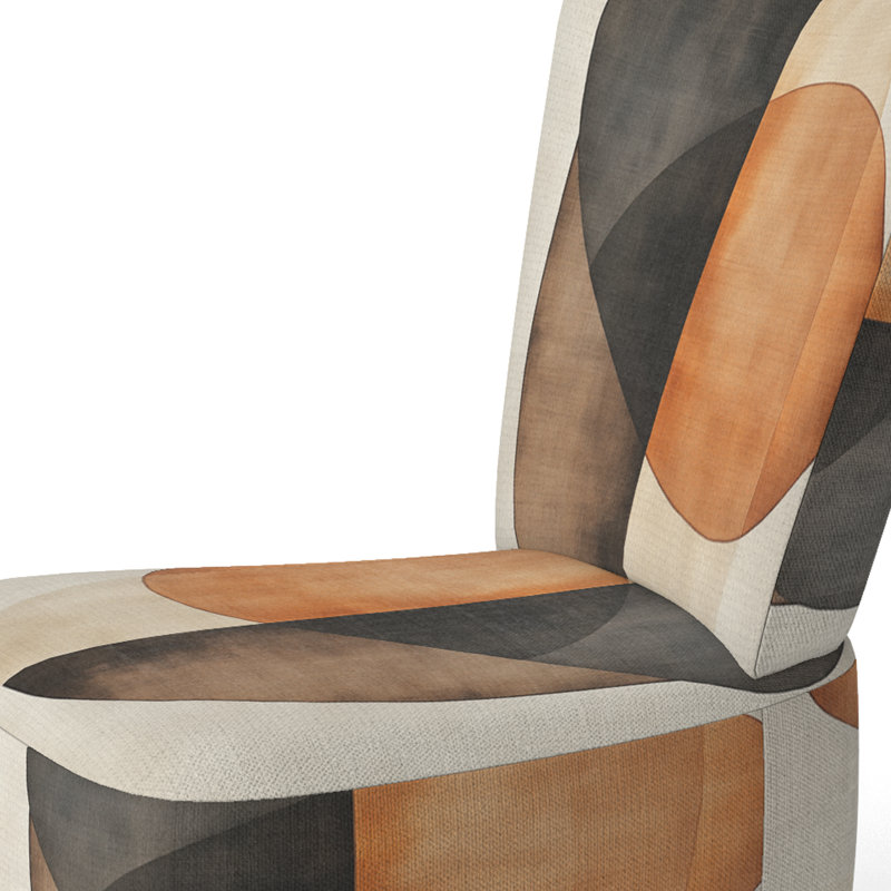 Chaise d'appoint Abstract Shapes - Chaise d'appoint Brown Minimal Curves IV, Chaise d'appoint sans accoudoirs