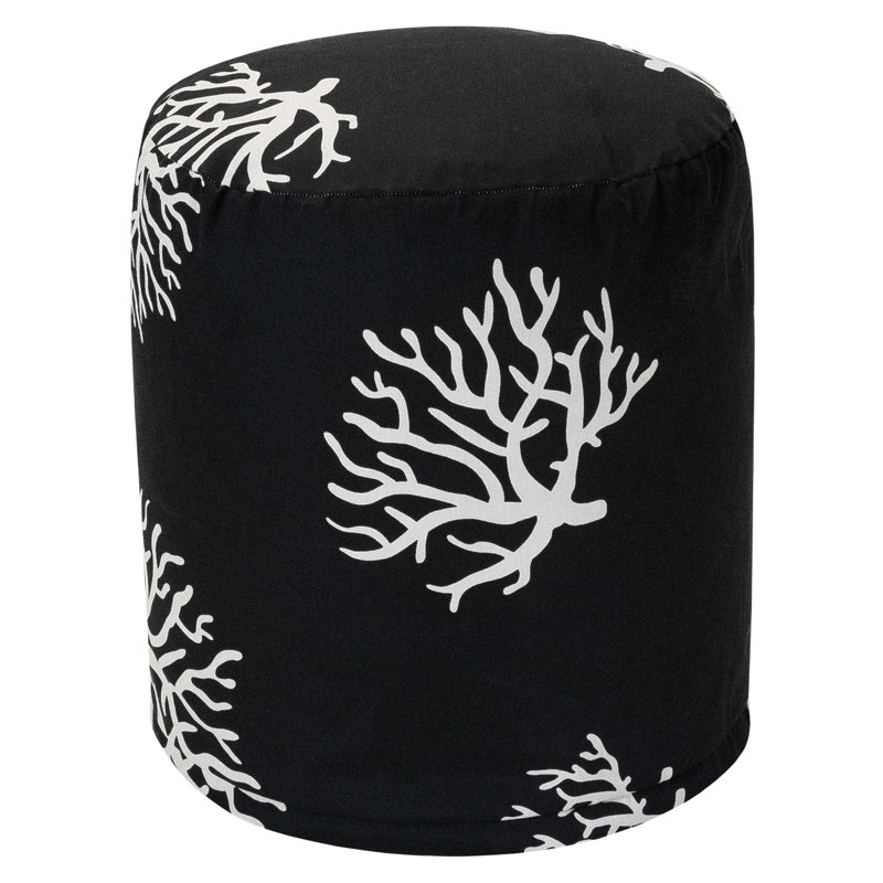 Coral Outdoor Ottoman, Black