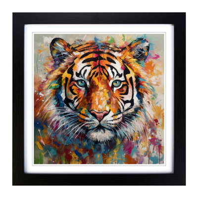 Tiger Abstract Expressionism - Framed Print