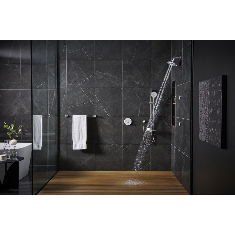 Massage Rain Shower Head, Matte Black