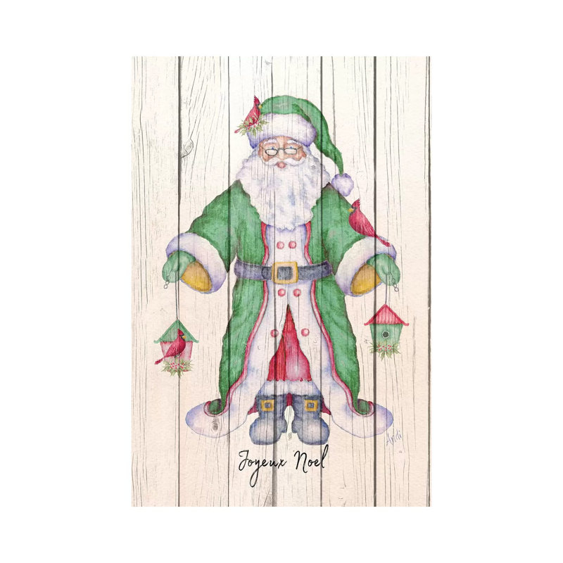 Santa And Cardinal II by Andi Metz - Wrapped Canvas Painting, 20.32 cm H x 30.48 cm W