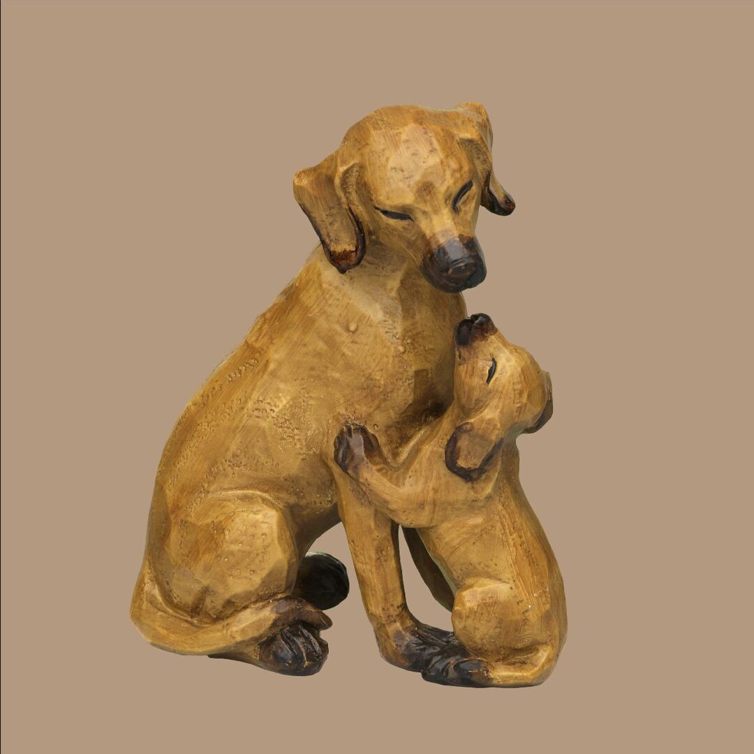 Figur Hund mit Welpe Easterly