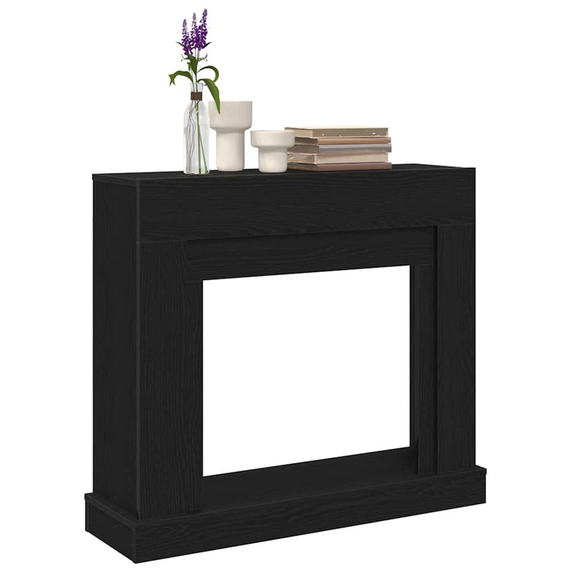 Fireplace Surround 30 Cm Engineered Wood, Black Oak, 87.5cm H x 100cm W x 30cm D