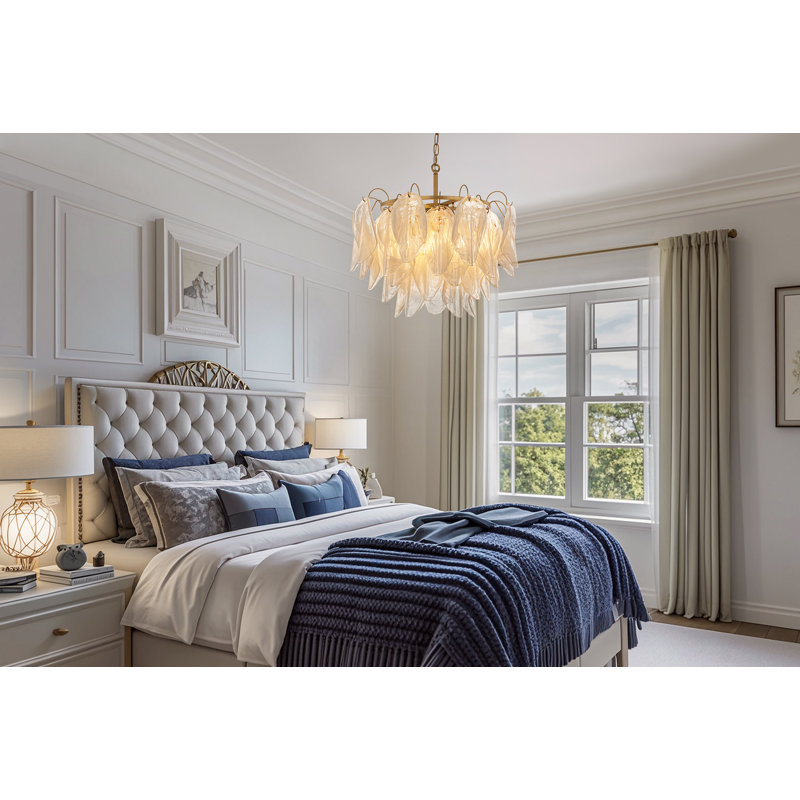 3-tier Modern Cloud Glass Chandelier Luxury Round Hanging Ceiling Light Fixture