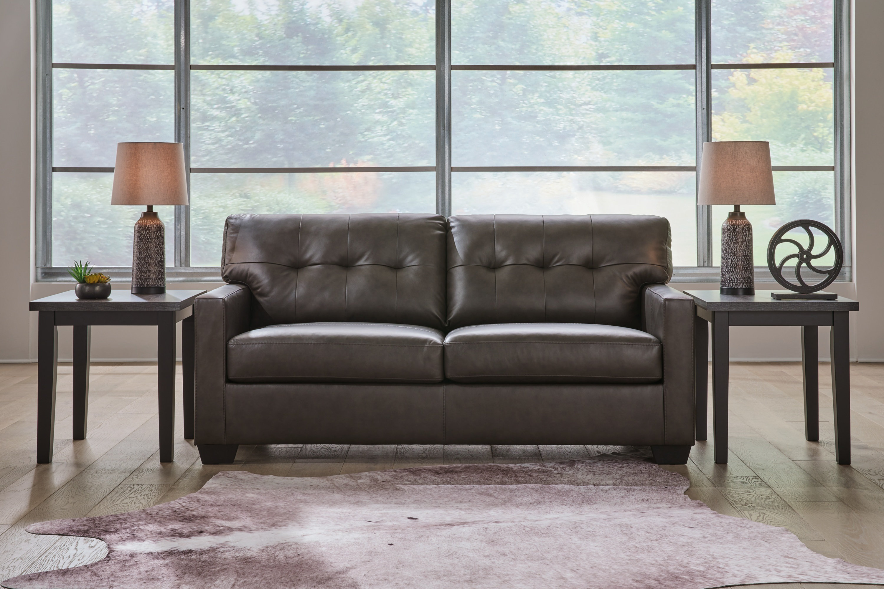 Ashley brown on sale leather sofa