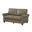 Fabrication moderne en similicuir taupe avec structure en cuir et pieds de salon